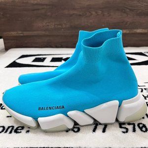 Balenciaga Speed 2.0 Light Clear Sole Sky Blue Sock Trainer Sneakers